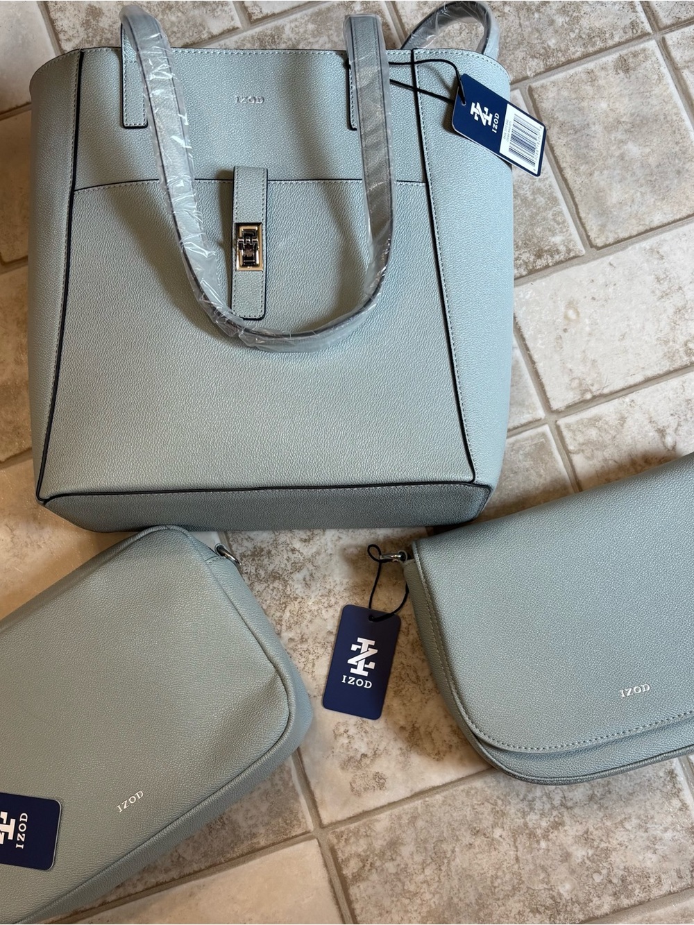 Izod Sage  3-Piece Tote and Pouches Set